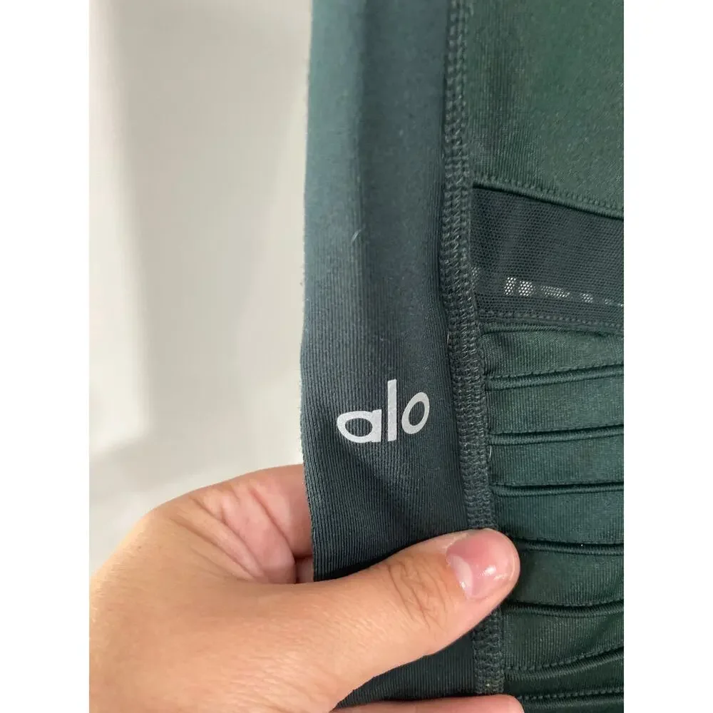Alo Yoga Moto Leggings Green Size S